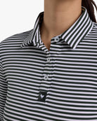 Long Sleeve Polo - Stripe Right - Deep Forest-Women's Long Sleeve Polo - Bad Birdie