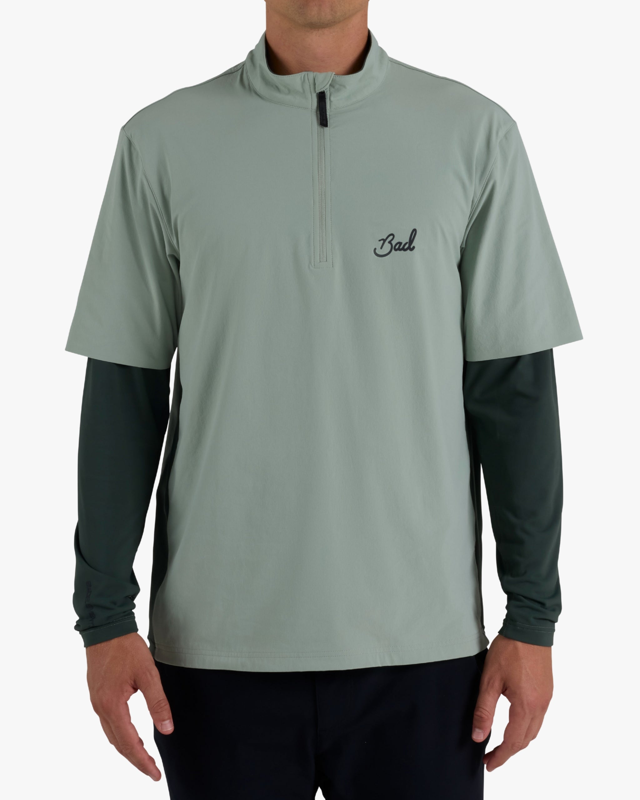 Mechanism Quarterzip - Washed Sage-Mechanism Quarterzip - Bad Birdie