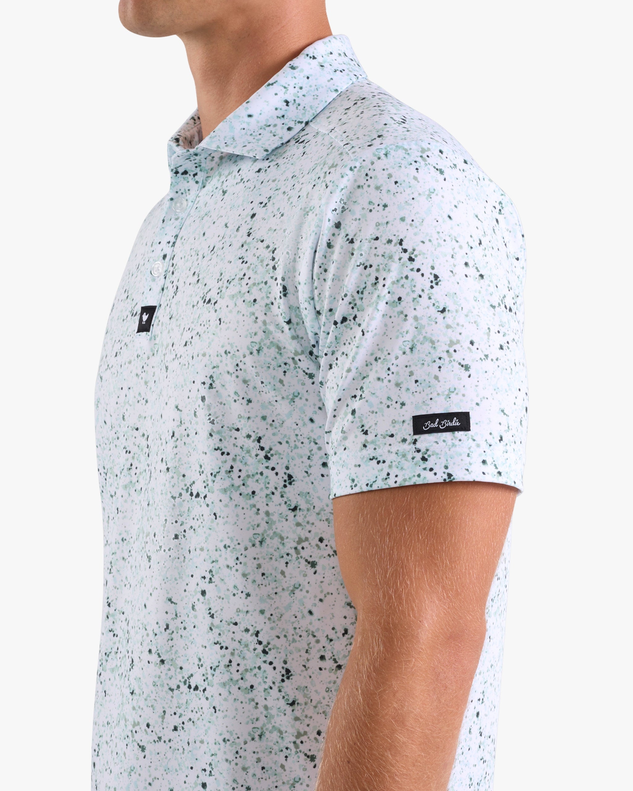 Paint Splatter 3 - Green-Core Performance Polo - Bad Birdie