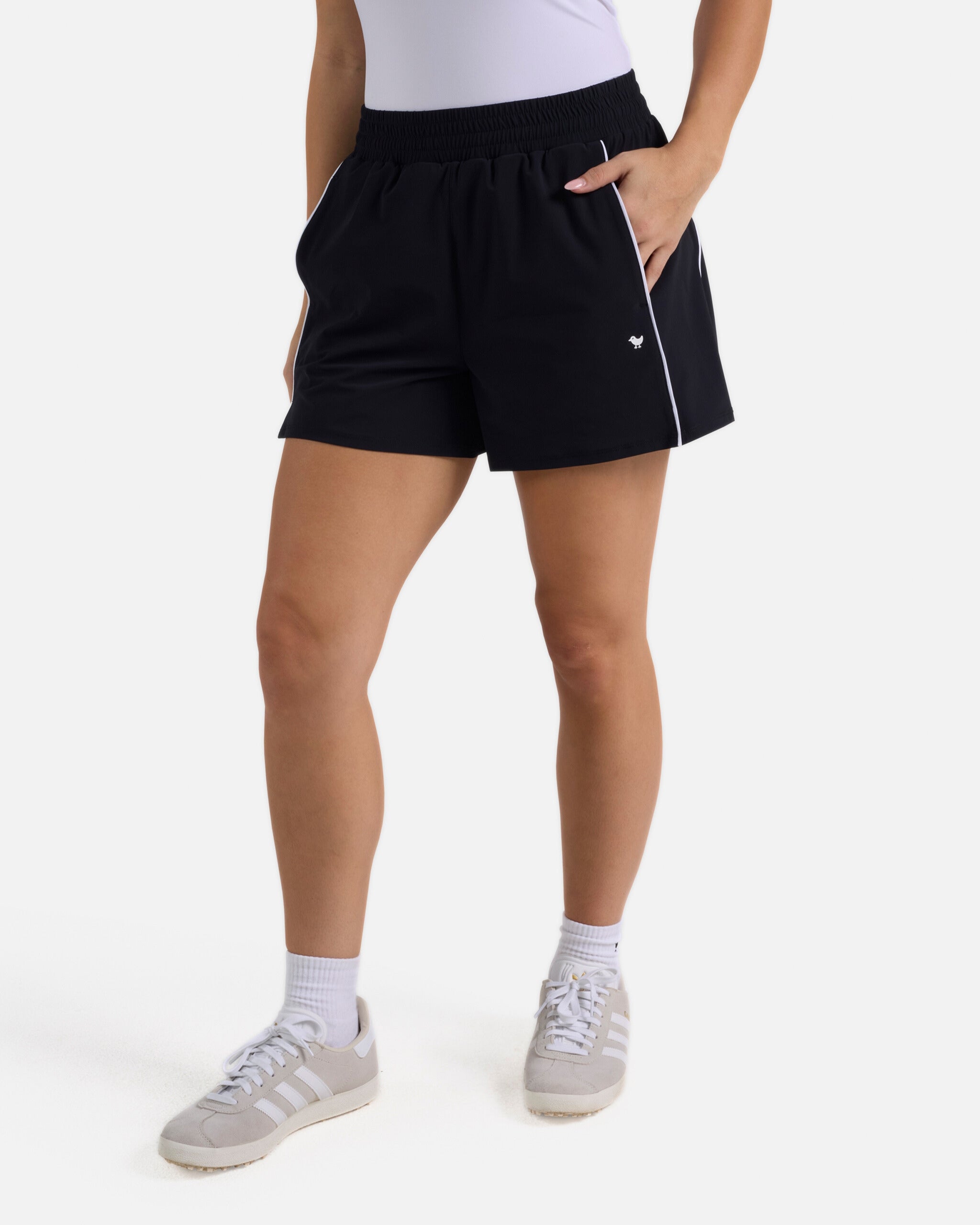 Players Track Short - Black-Women's Shorts - Bad Birdie