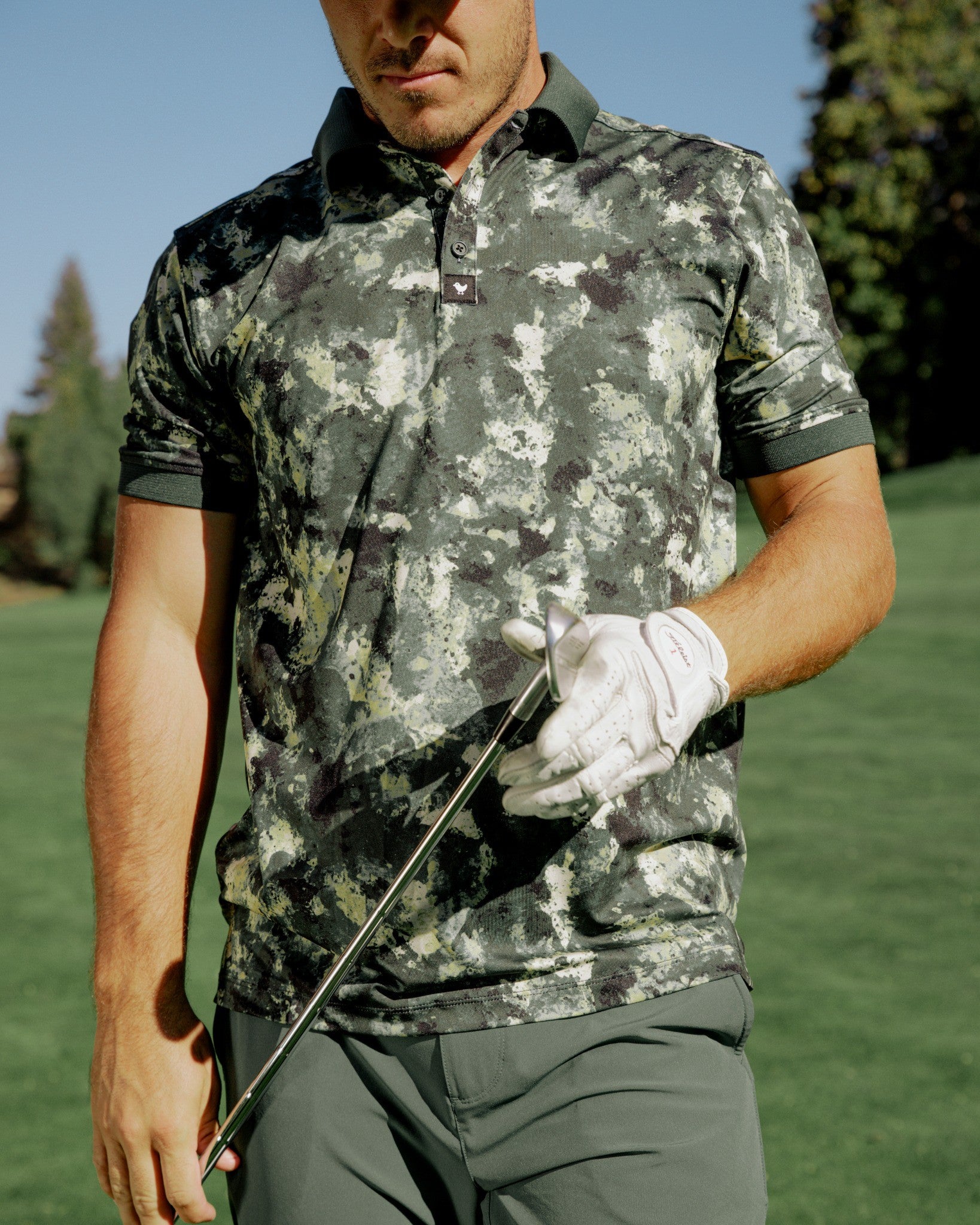Ridge Polo - Green Camo-Men's Polo-Bad Birdie-with-Micah-Morris