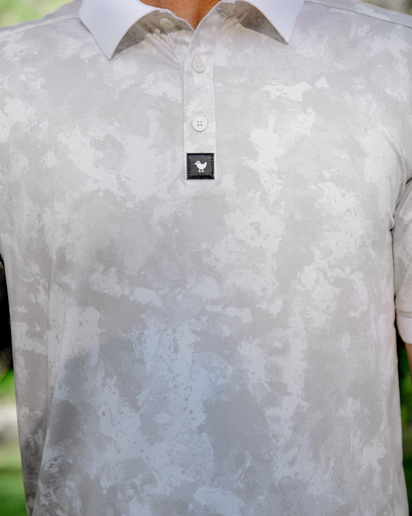 Ridge Polo - White Camo-Men's Polo-Bad Birdie-with-Micah-Morris