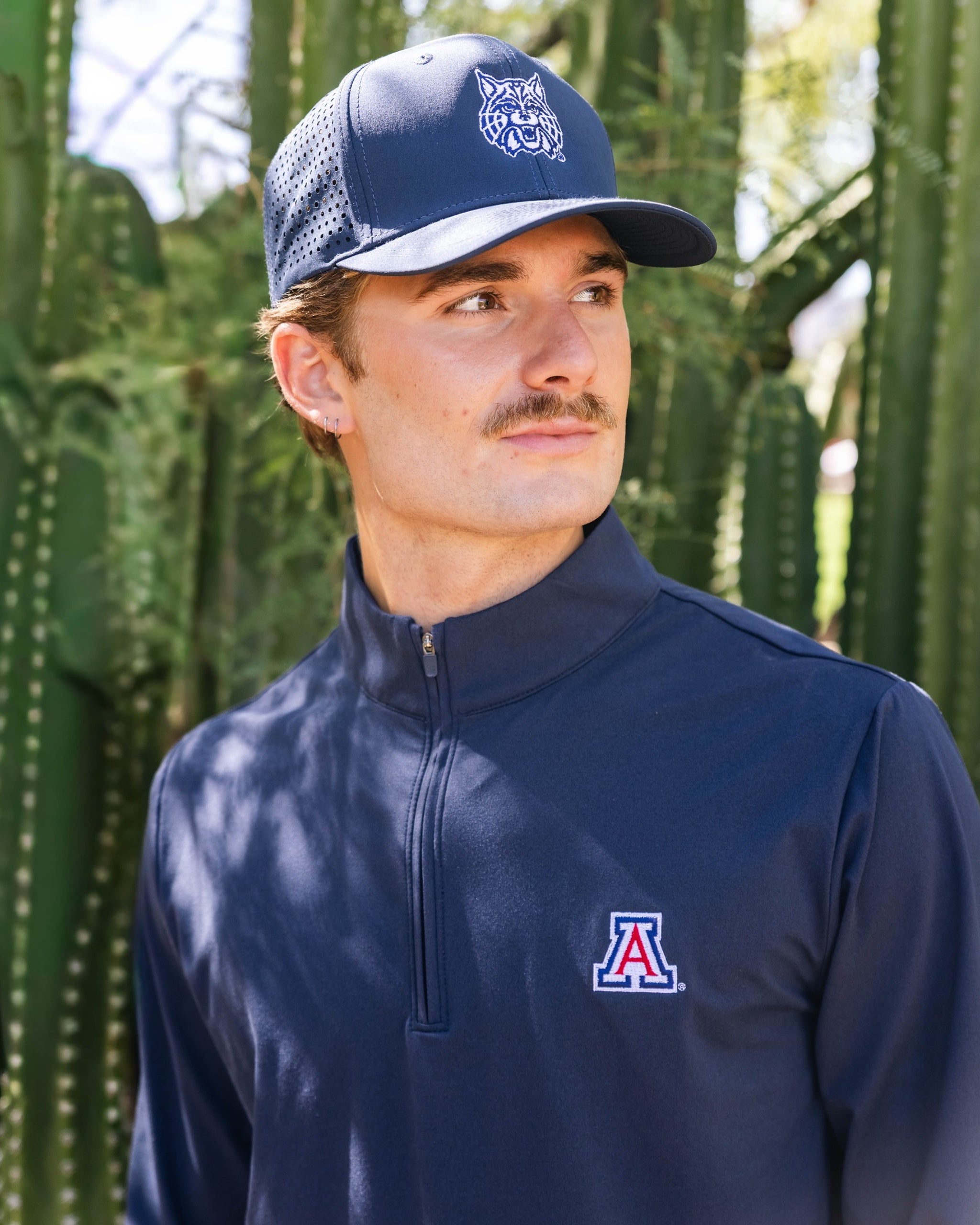 University of Arizona - Quarterzip - Dark Navy-Men's Quarterzip-Bad Birdie
